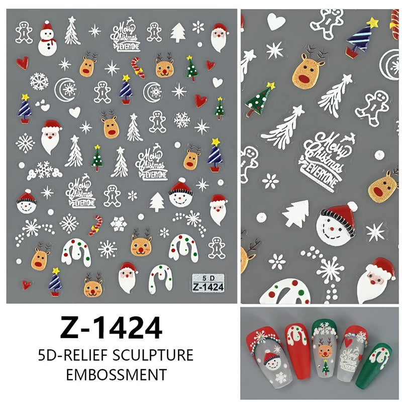 Festive Christmas Holiday Nail Art Decals