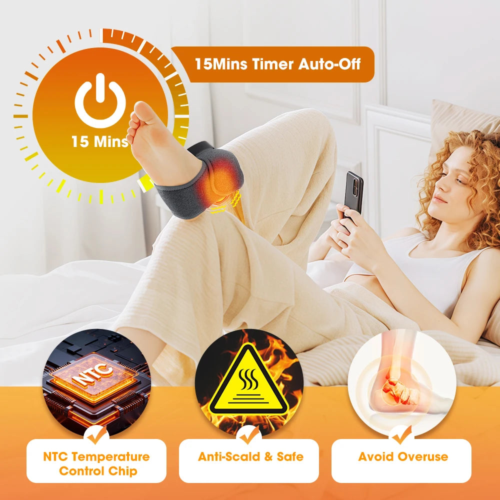 Wireless Heated Ankle Massager with Vibration Therapy