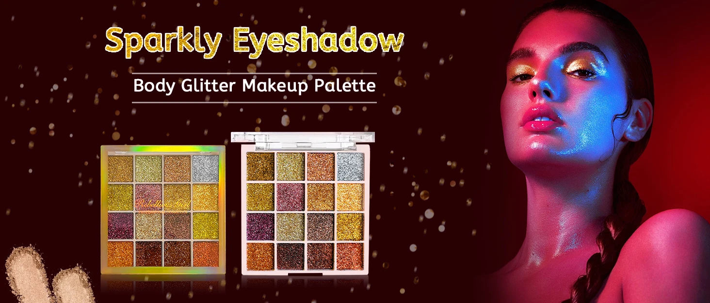 16-Color Glitter Sequin Eyeshadow Palette for Shimmer Makeup - 7
