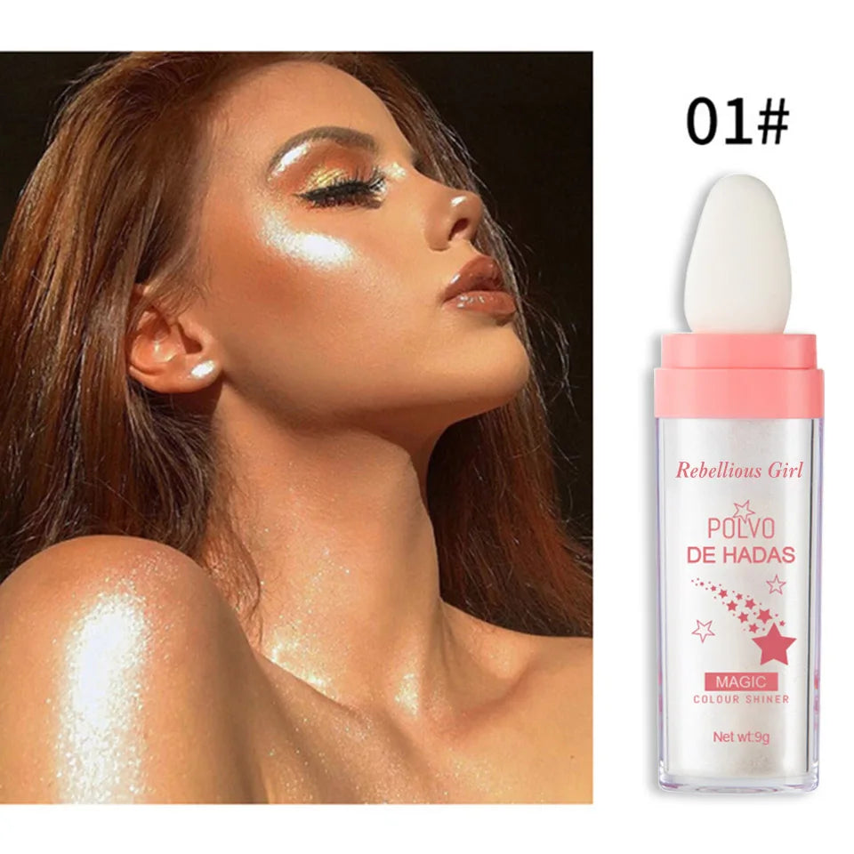 Shimmering Face and Body Highlighter Patting Powder