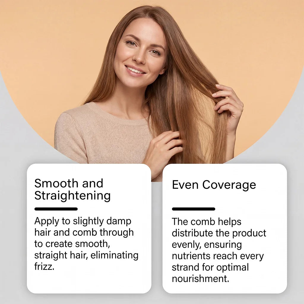 One-Step Protein Hair Straightening Cream with Built-In Comb