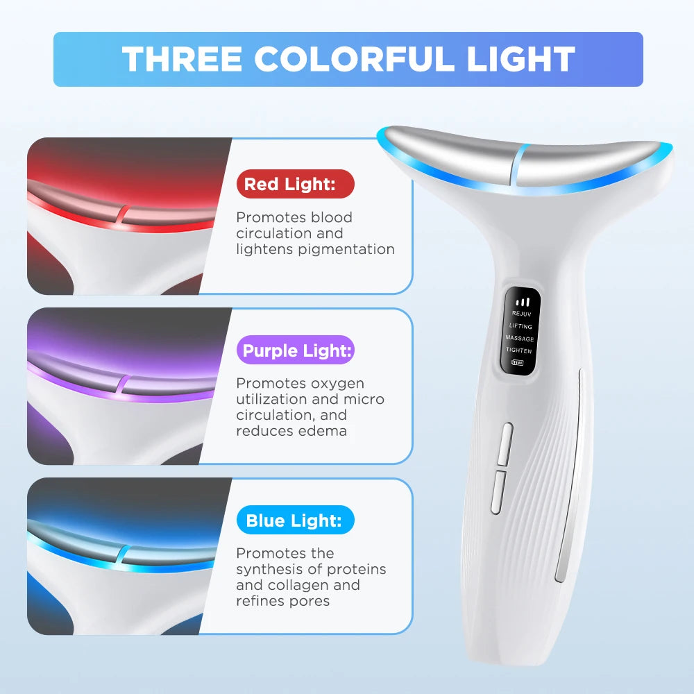 LED Facial and Neck Skin Tightening Massage Device