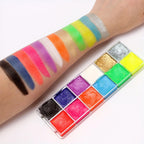 12-Color UV Luminous Face and Body Paint Palette