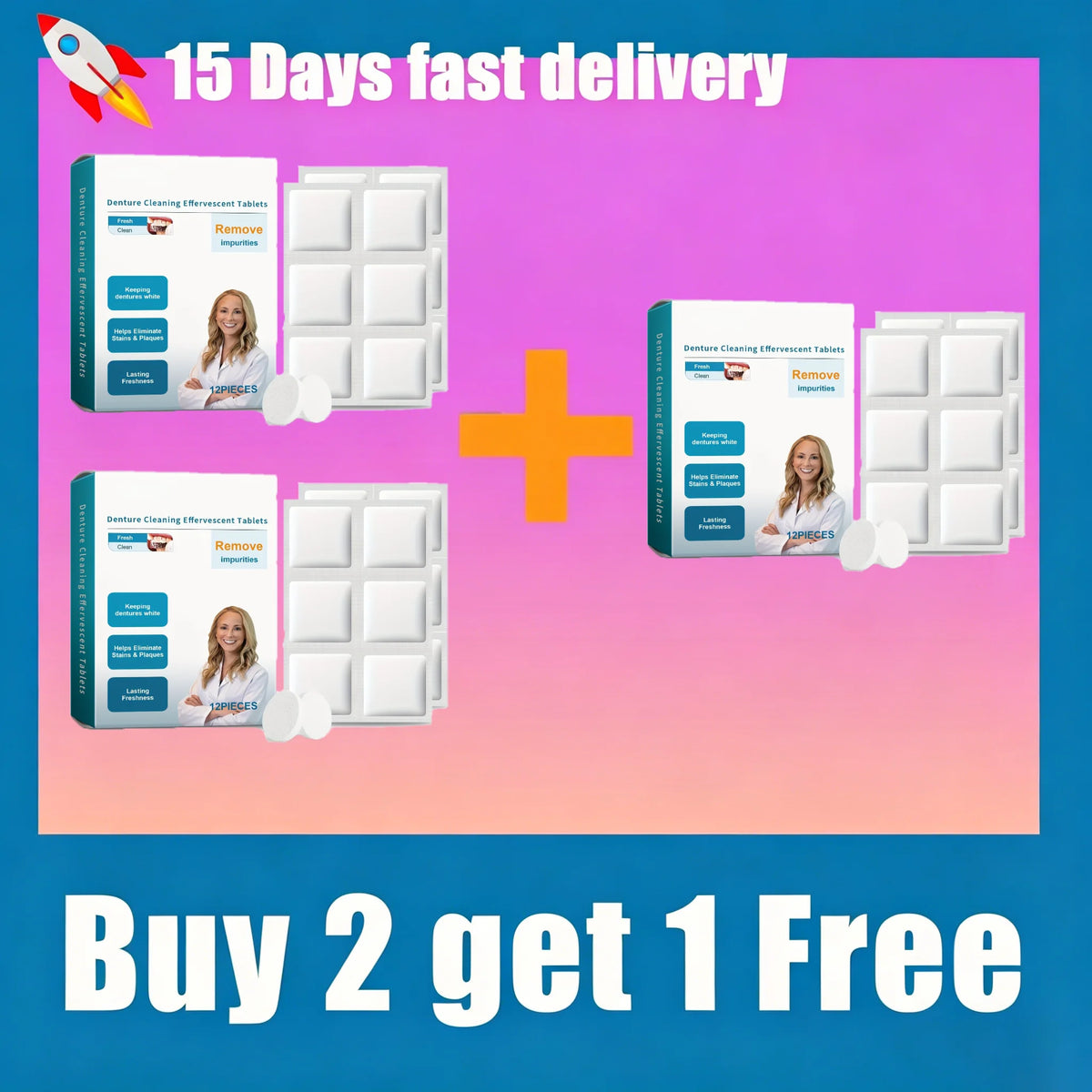 Effervescent Denture and Retainer Cleaning Tablets