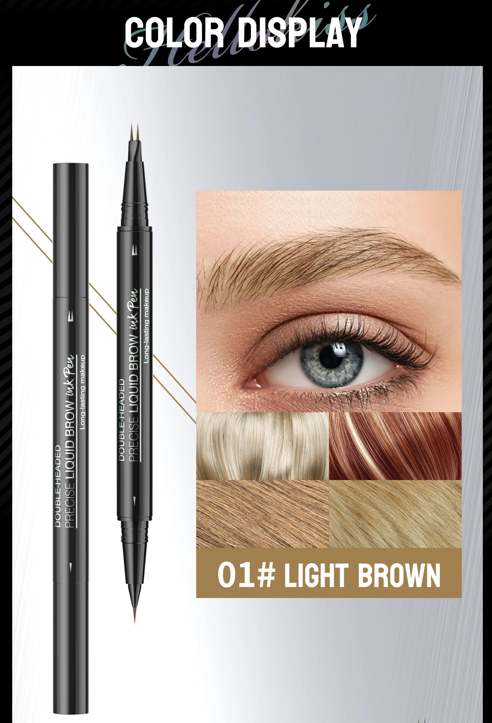 Double-Ended Waterproof Liquid Eyebrow Pen - 12