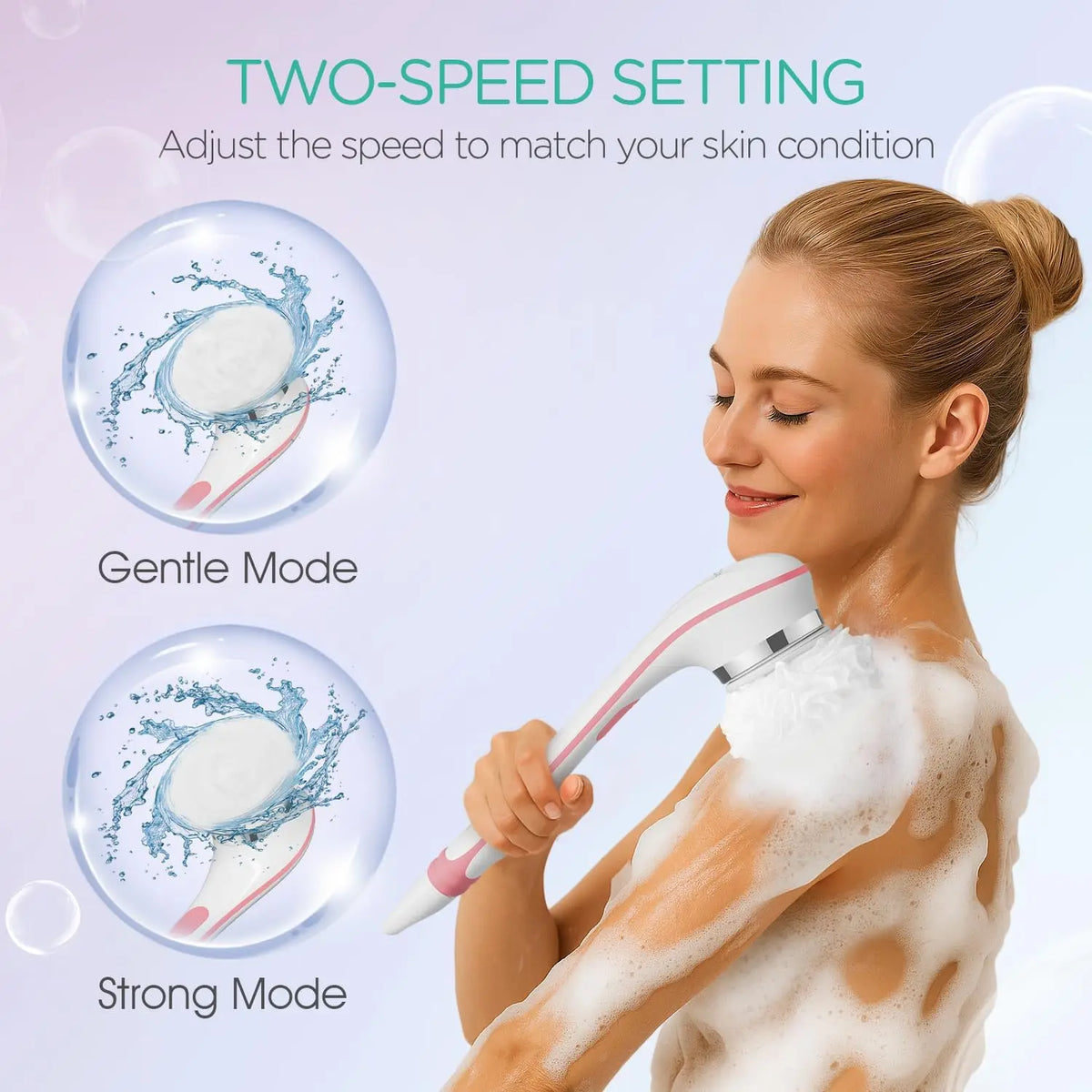 Electric Long Handle Body Scrubbing Brush for Deep Cleansing