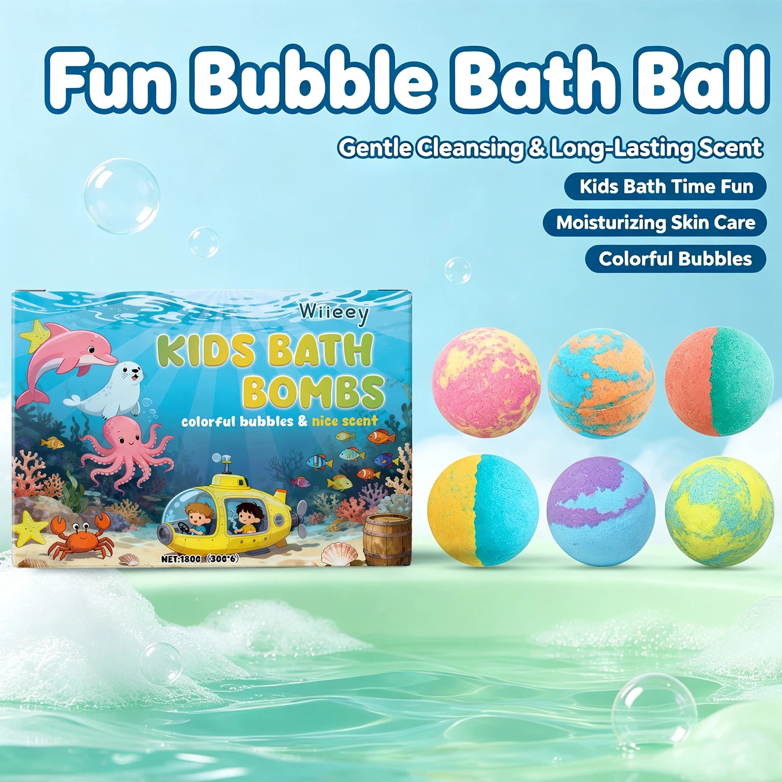 Moisturizing Fizzy Bath Bomb Set for Kids - 3