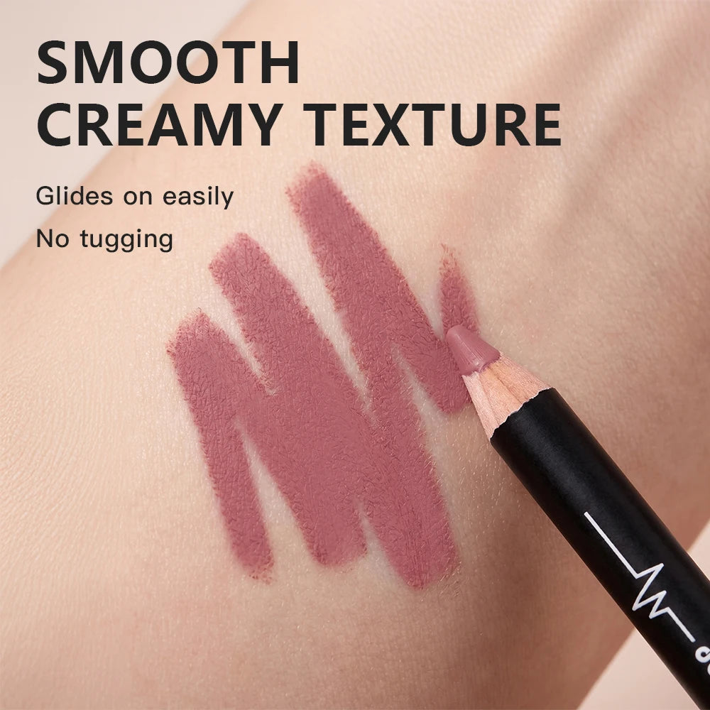 12-Color Waterproof Matte Lip Liner Pencil Set