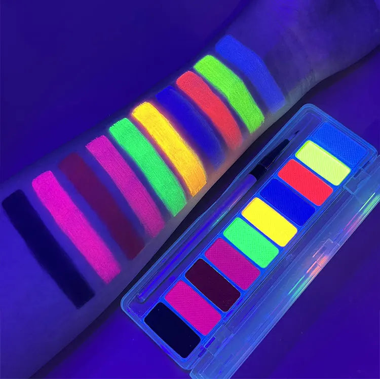 10-Color UV Glow Face and Body Paint Palette - 15