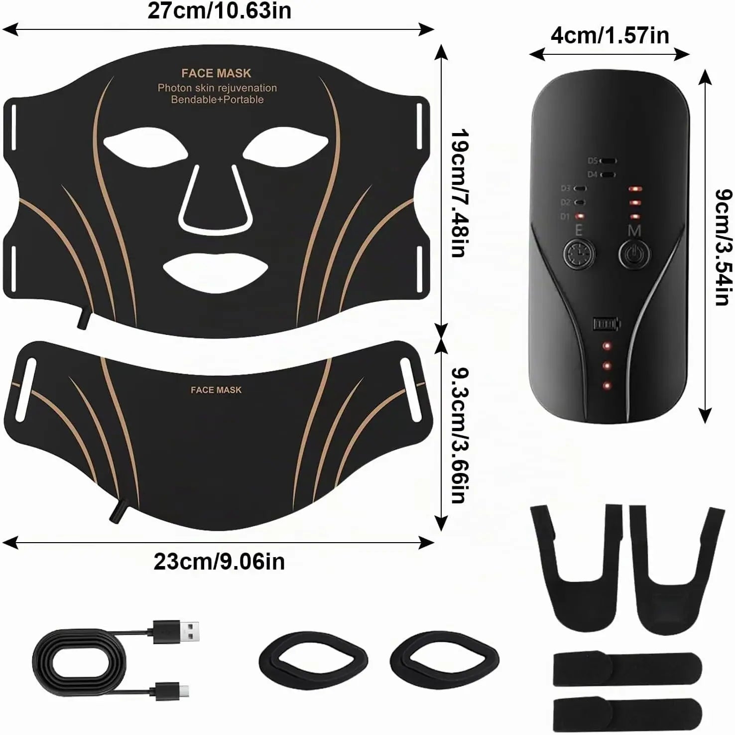 7-Color LED Light Therapy Face and Neck Mask - 15