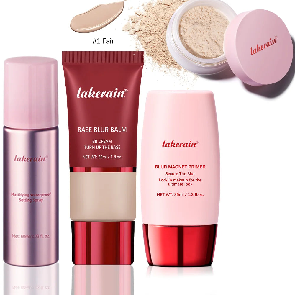 4-Piece Long-Lasting Waterproof Makeup Base and Setting Set - 36