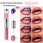 Double-Ended Peel-Off Lip Tint and Plumping Gloss