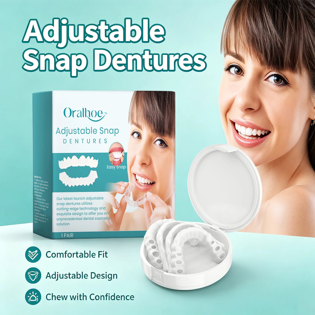 Adjustable Snap-On Cosmetic Dentures for Smile Restoration