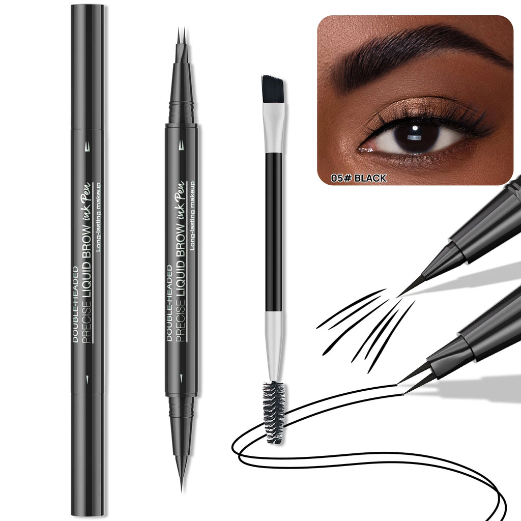 Waterproof Double-Ended Eyebrow Pen for Natural Brows