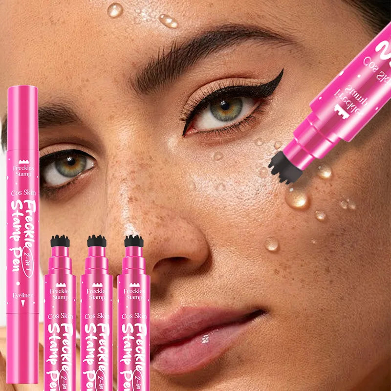 2-in-1 Natural Freckle Stamp Pen and Eyeliner