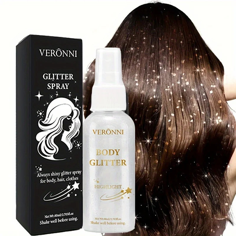 Shimmering Body and Hair Glitter Highlighter Spray