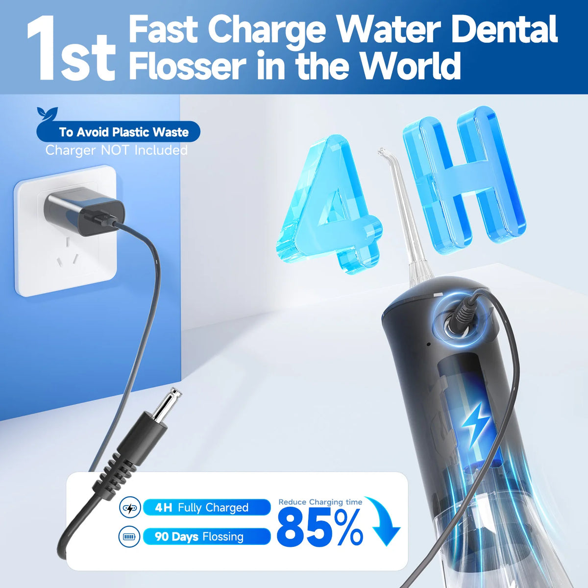 Portable Rechargeable Water Flosser for Deep Teeth Cleaning
