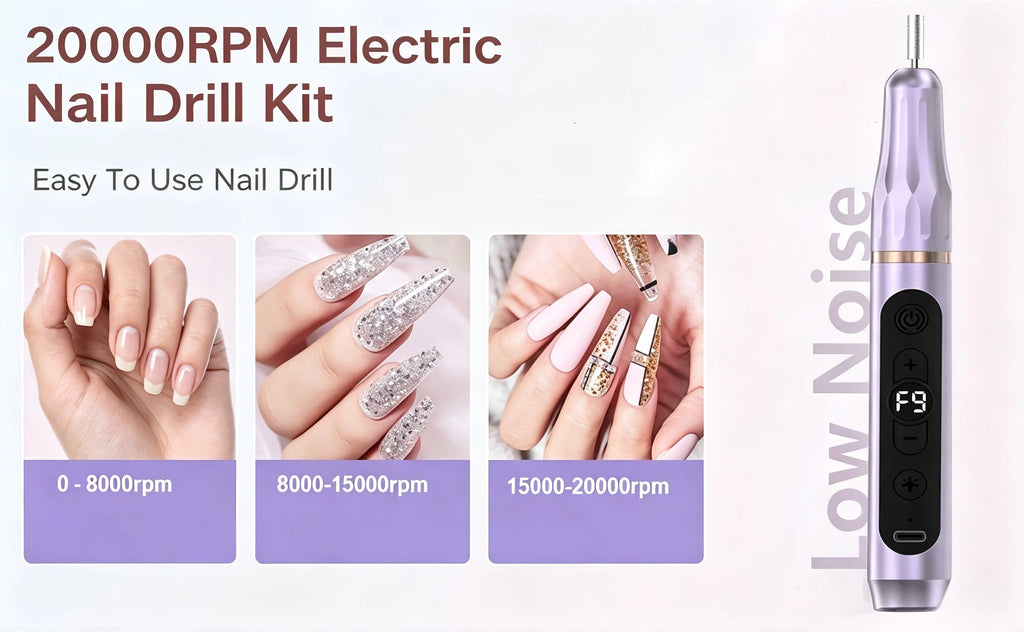 Portable Electric Nail Drill and UV Light Kit