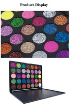 35-Color Professional Shimmer & Glitter Eyeshadow Palette