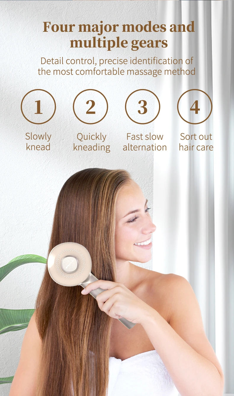 Electric Scalp Massager and Hair Growth Serum Applicator Comb