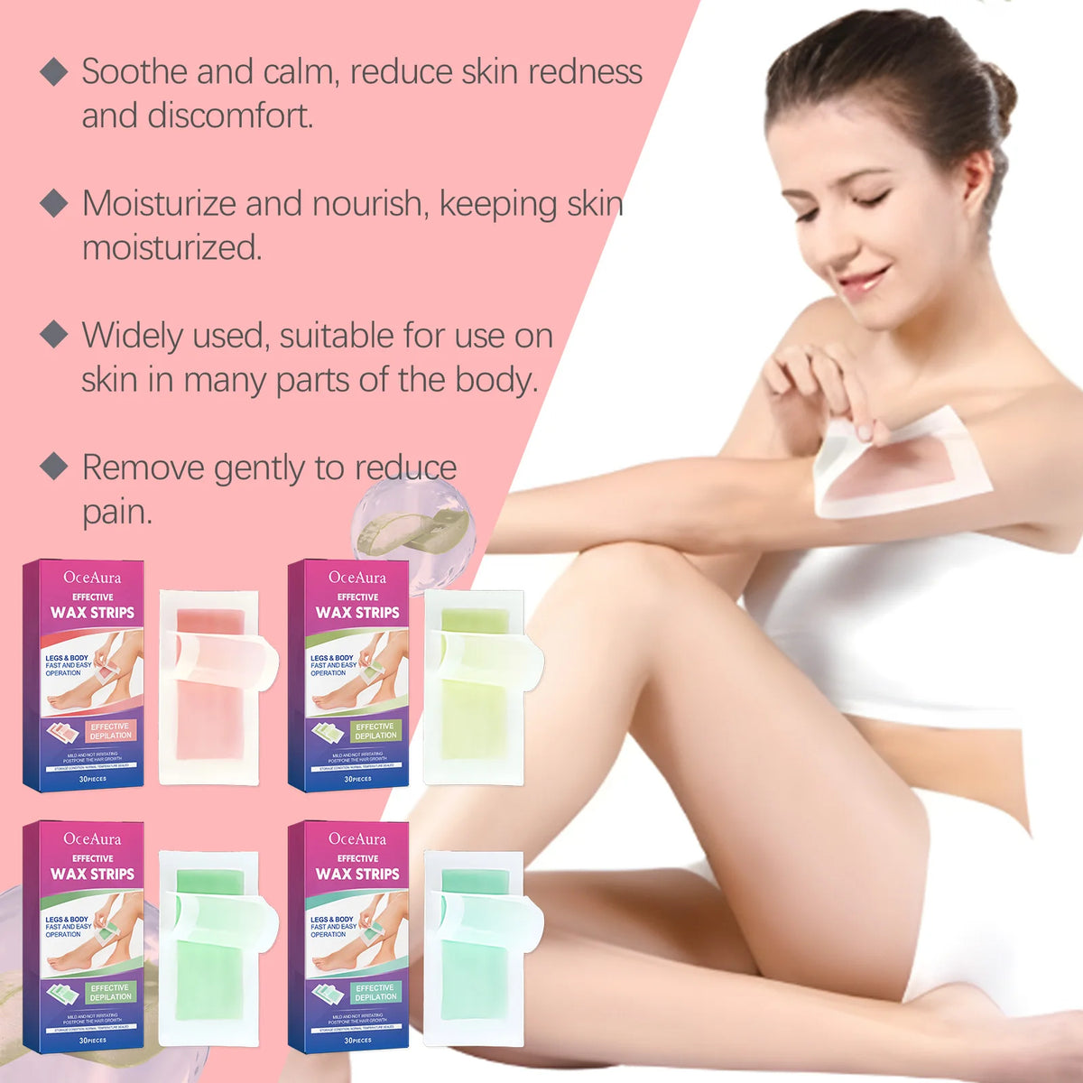 Gentle Full-Body Hair Removal Wax Strips
