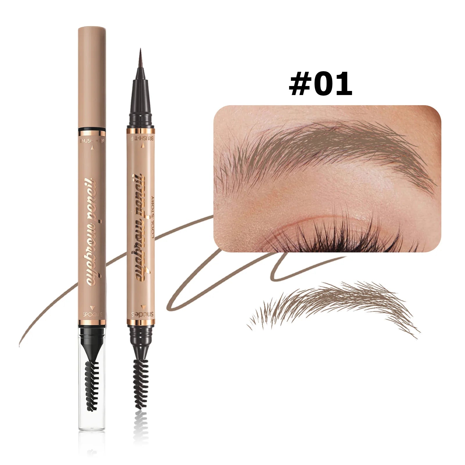 Waterproof Hair-Like Liquid Eyebrow Pencil - 12