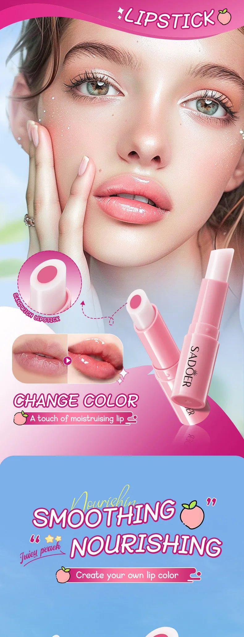 Color-Changing Fruit Moisturizing Lip Balm