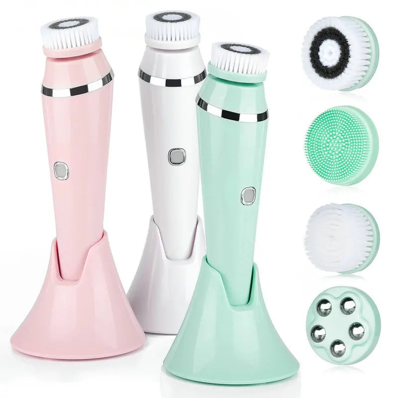 4-in-1 Electric Facial Cleansing Brush and Massager