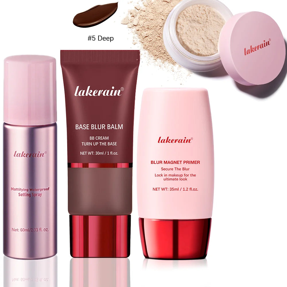 4-Piece Long-Lasting Waterproof Makeup Base and Setting Set - 30