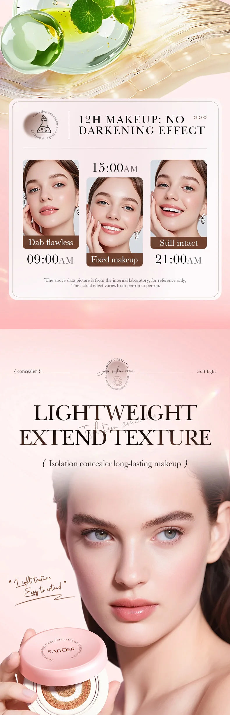 Three-Color Brightening Concealer Cushion Foundation - 12
