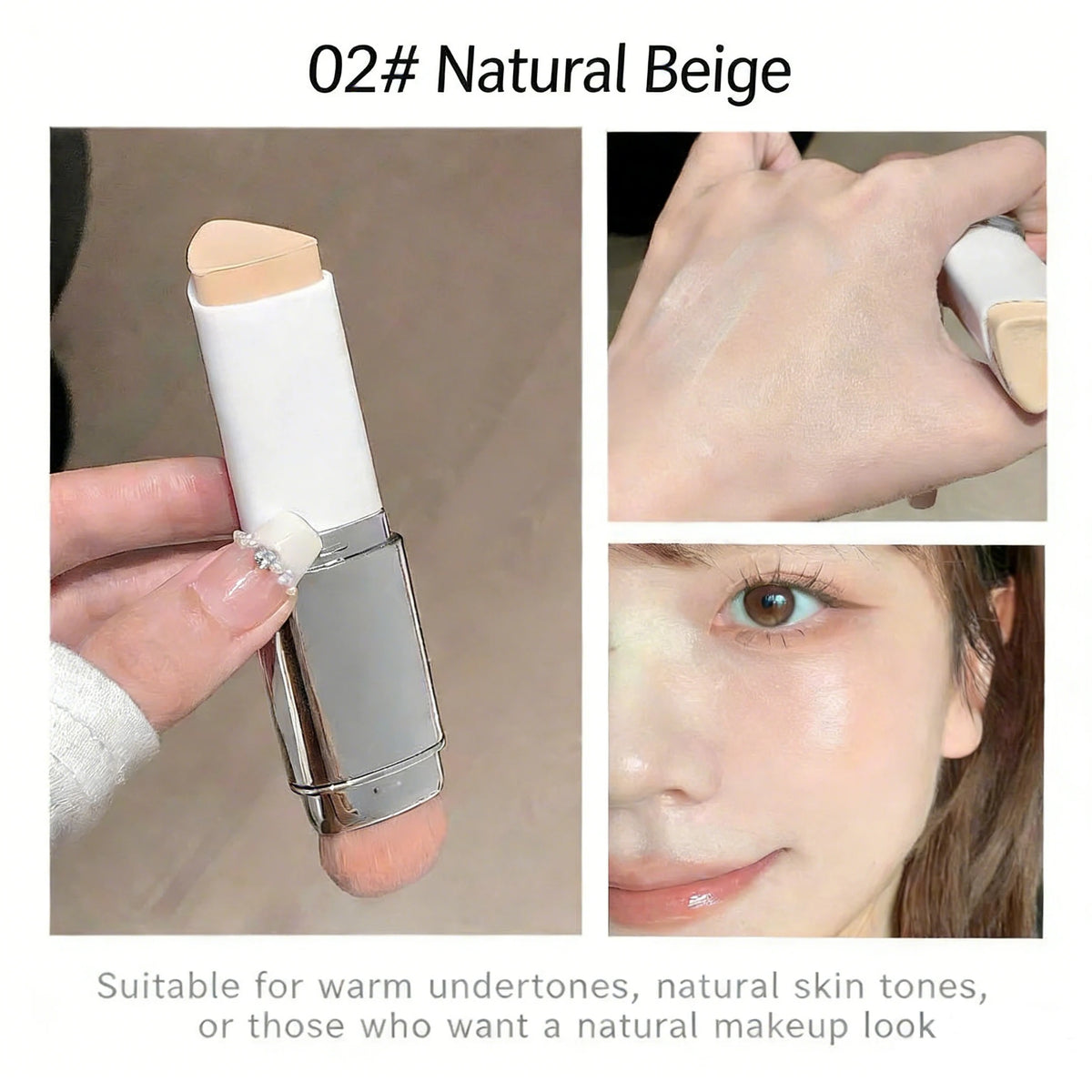 Dual-Ended Foundation Stick with Built-in Blending Brush