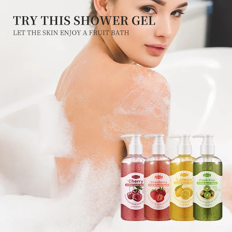 Exfoliating Fruit Scented Body Scrub Shower Gel
