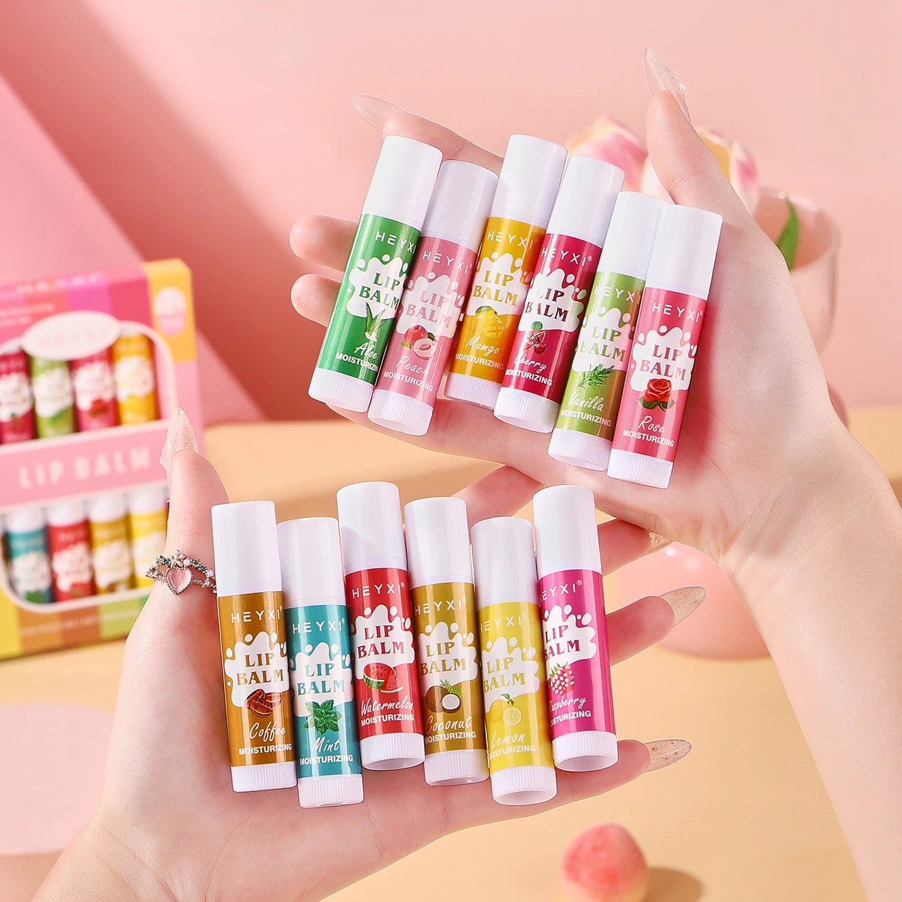 12-Piece Fruity Moisturizing Lip Balm Set for Dry Lips - 6