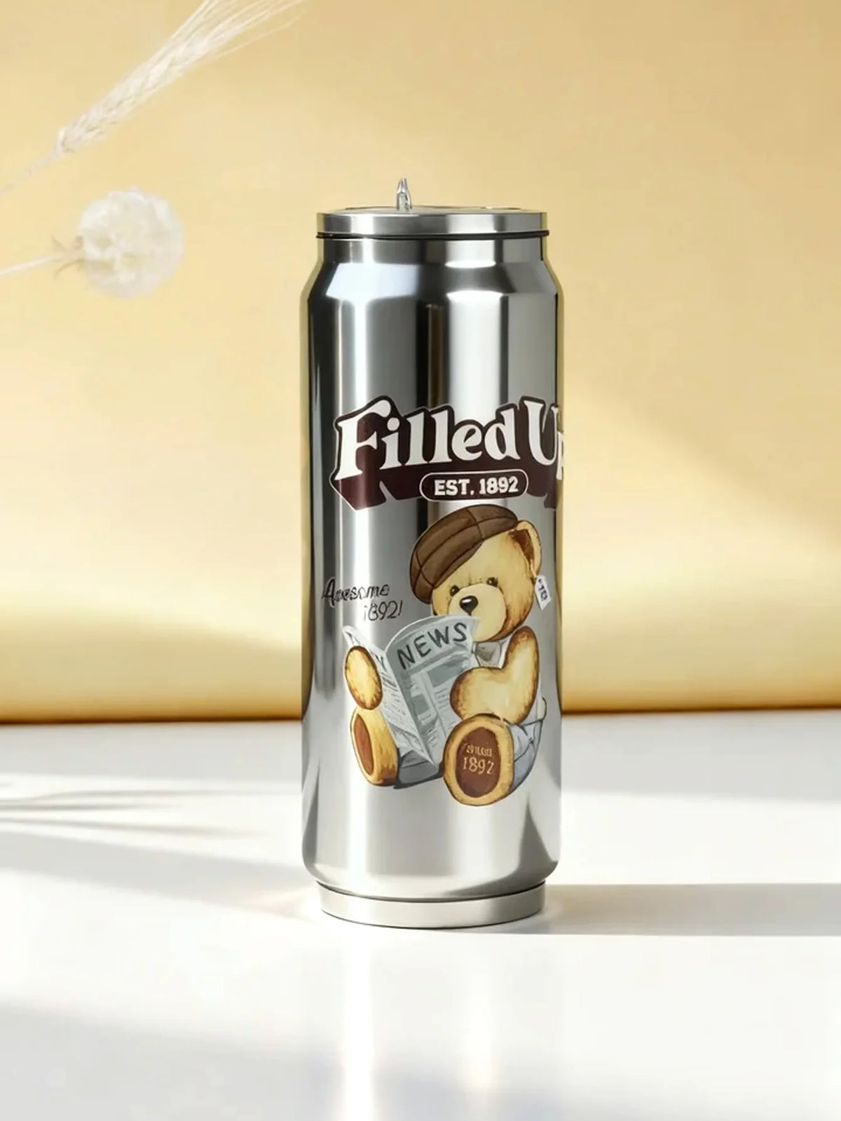 Insulated Stainless Steel Can Tumbler with Straw