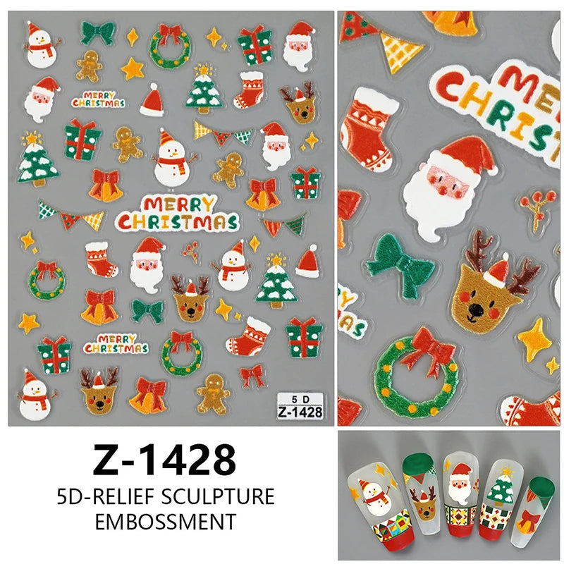 Festive Christmas Holiday Nail Art Decals
