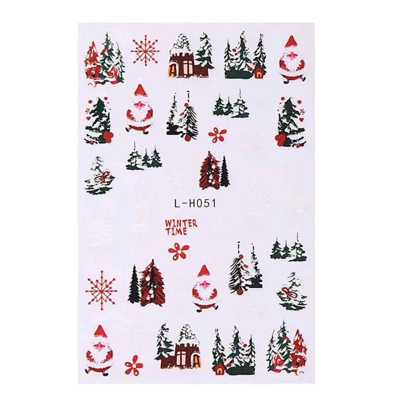 Festive Christmas Holiday Nail Art Decals - 14