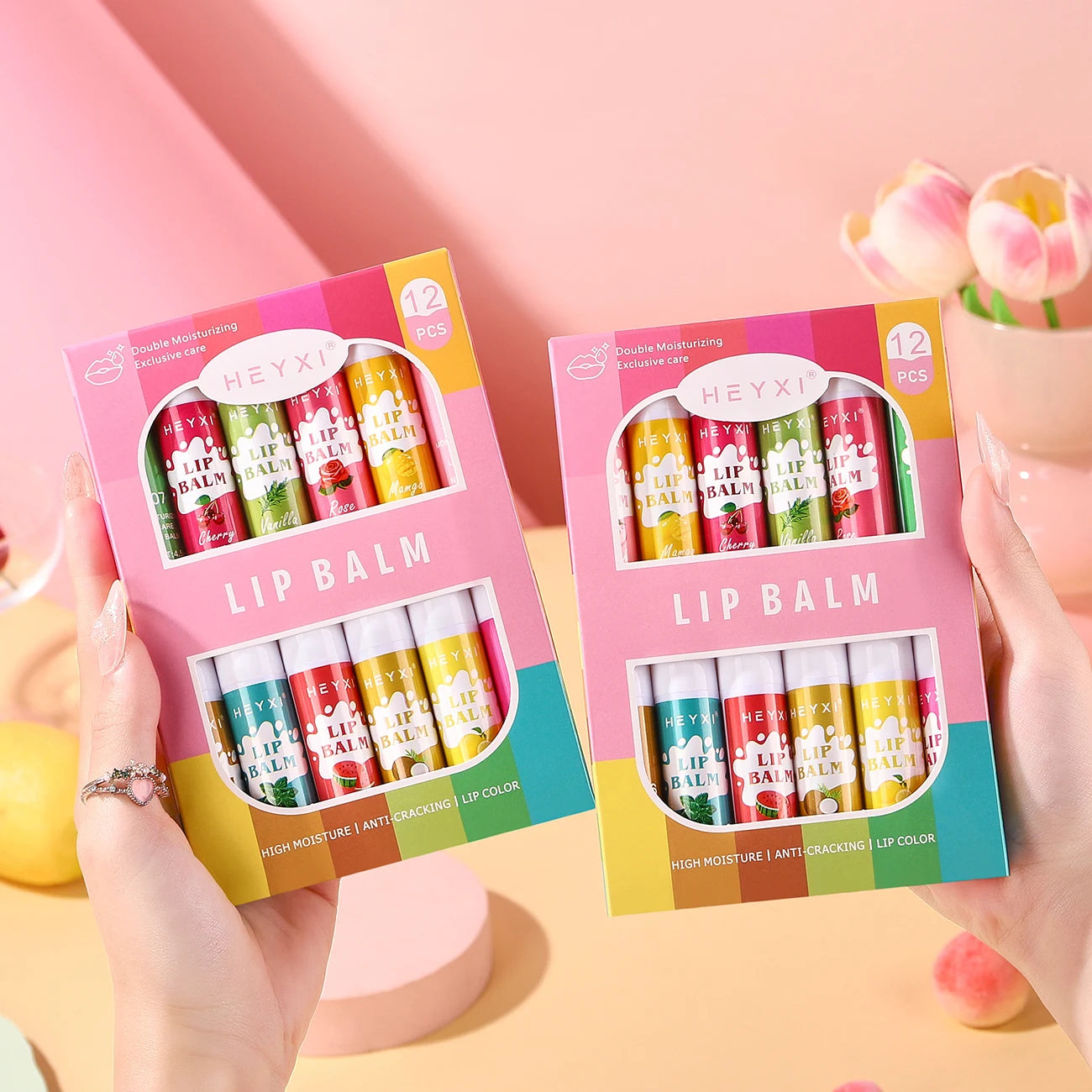12-Piece Fruity Moisturizing Lip Balm Set for Dry Lips - 5