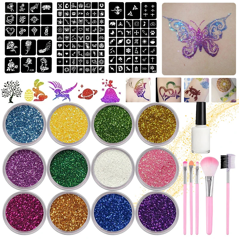 DIY Glitter Temporary Tattoo Kit for Kids and Adults