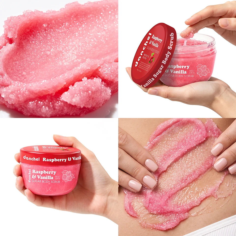 Raspberry Vanilla Sugar Body Scrub for Smooth Exfoliated Skin