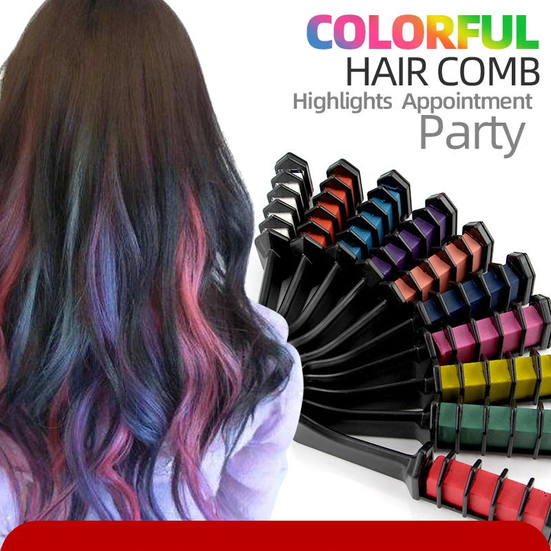 Temporary Hair Color Chalk Combs for Kids and Adults