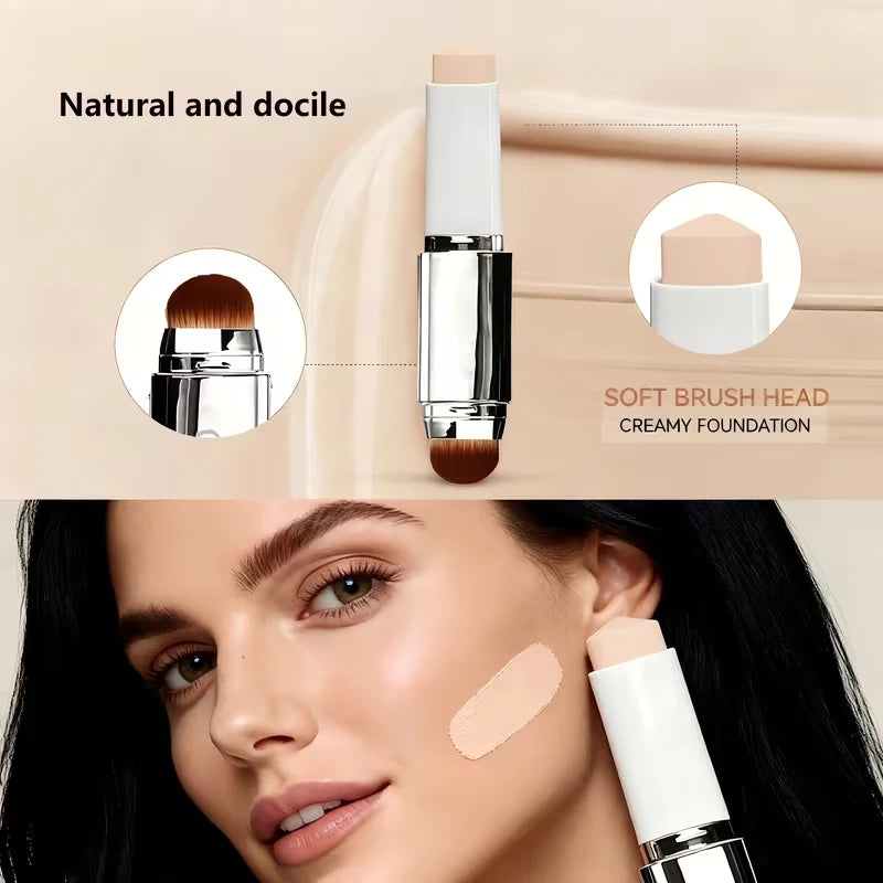 Dual-Ended Foundation Stick with Built-in Blending Brush