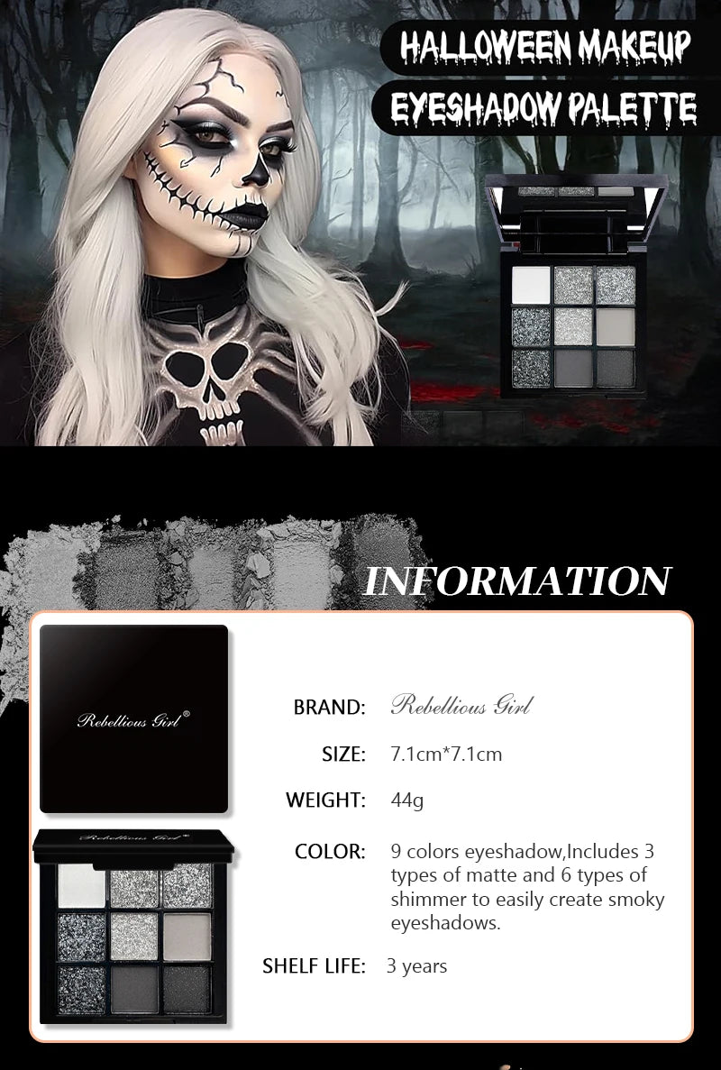 9-Color Smoky Matte and Shimmer Eyeshadow Palette