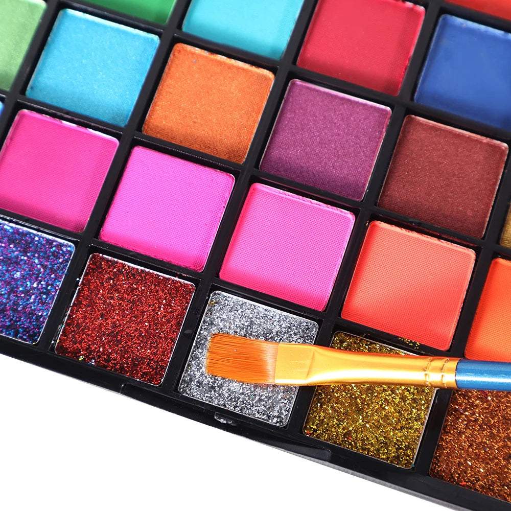 54-Color Professional Water-Based Face and Body Paint Palette