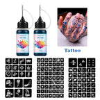 Temporary Tattoo Ink Kit with Stencils for DIY Body Art