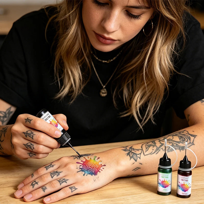 Long-Lasting Temporary Black Henna Tattoo Gel for Body Art - 14