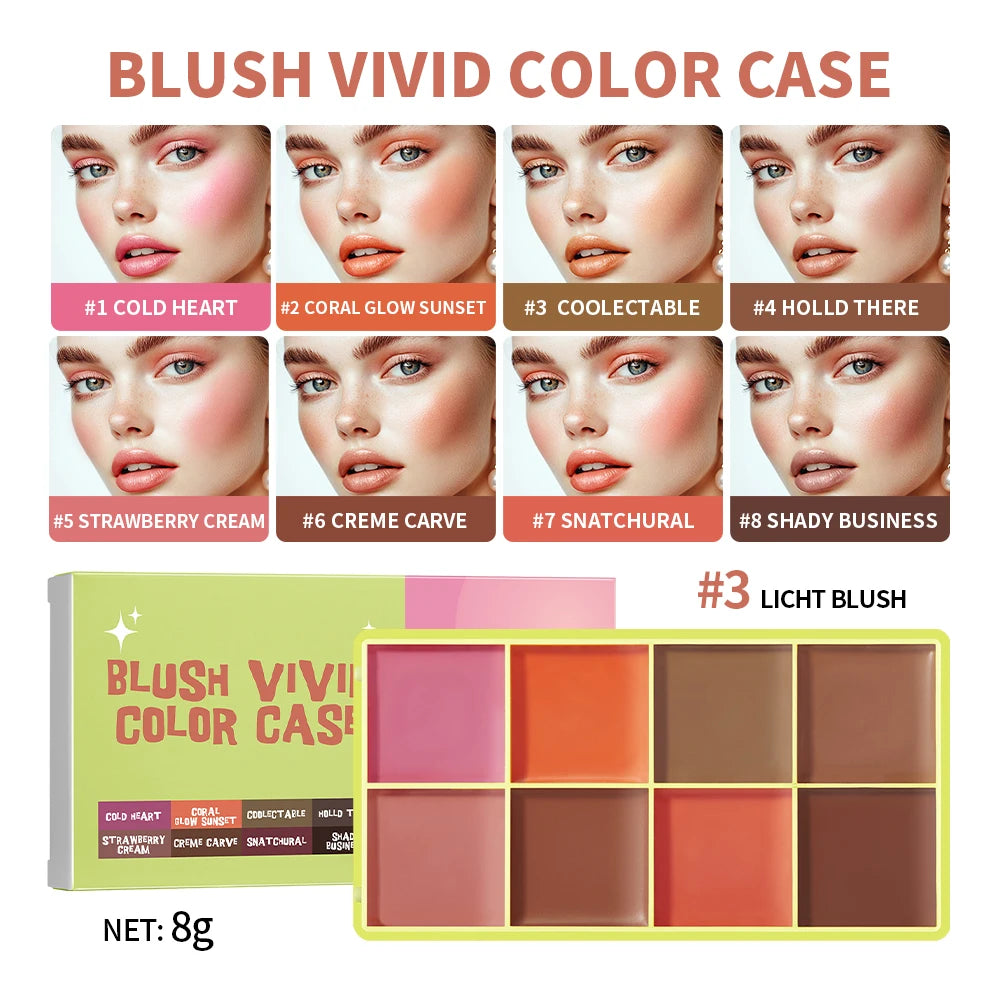 8-Color Cream Blush and Highlighter Palette
