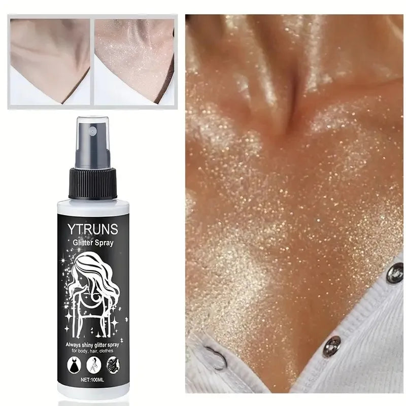 Shimmering Glitter Spray for Hair, Body, and Face