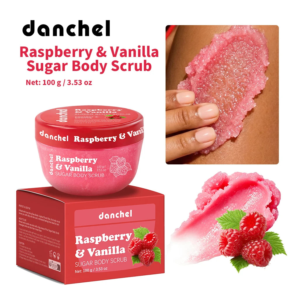 Raspberry Vanilla Sugar Body Scrub for Smooth Exfoliated Skin - 21