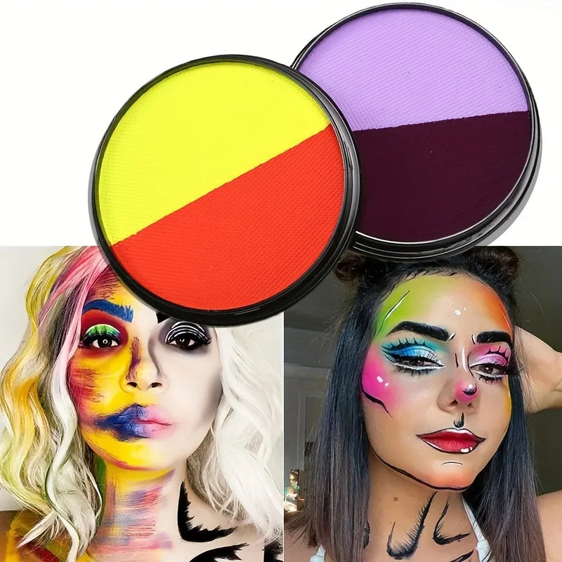 Double Color Face and Body Paint for Parties and Festivals