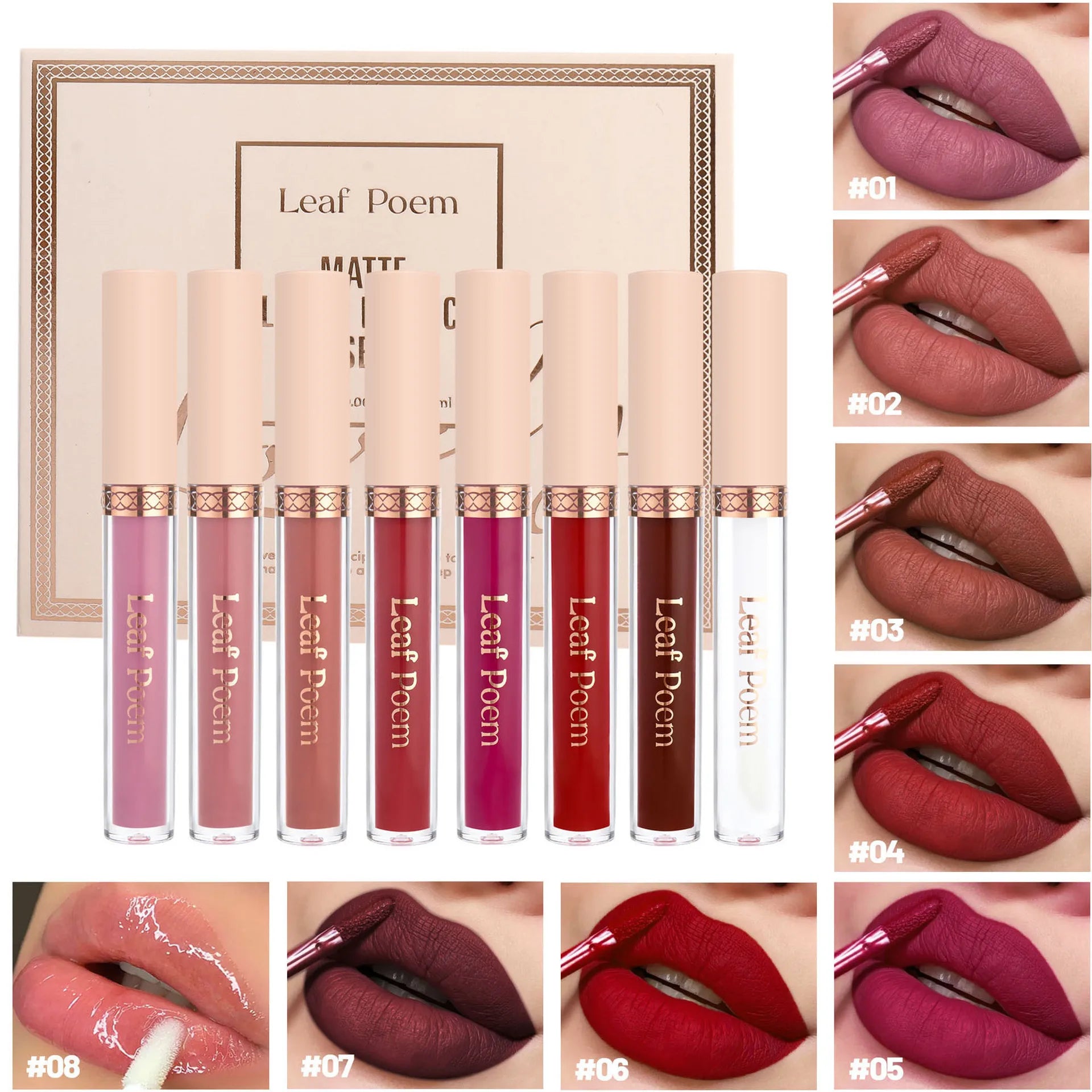 Waterproof Matte Liquid Lipstick Set - 1